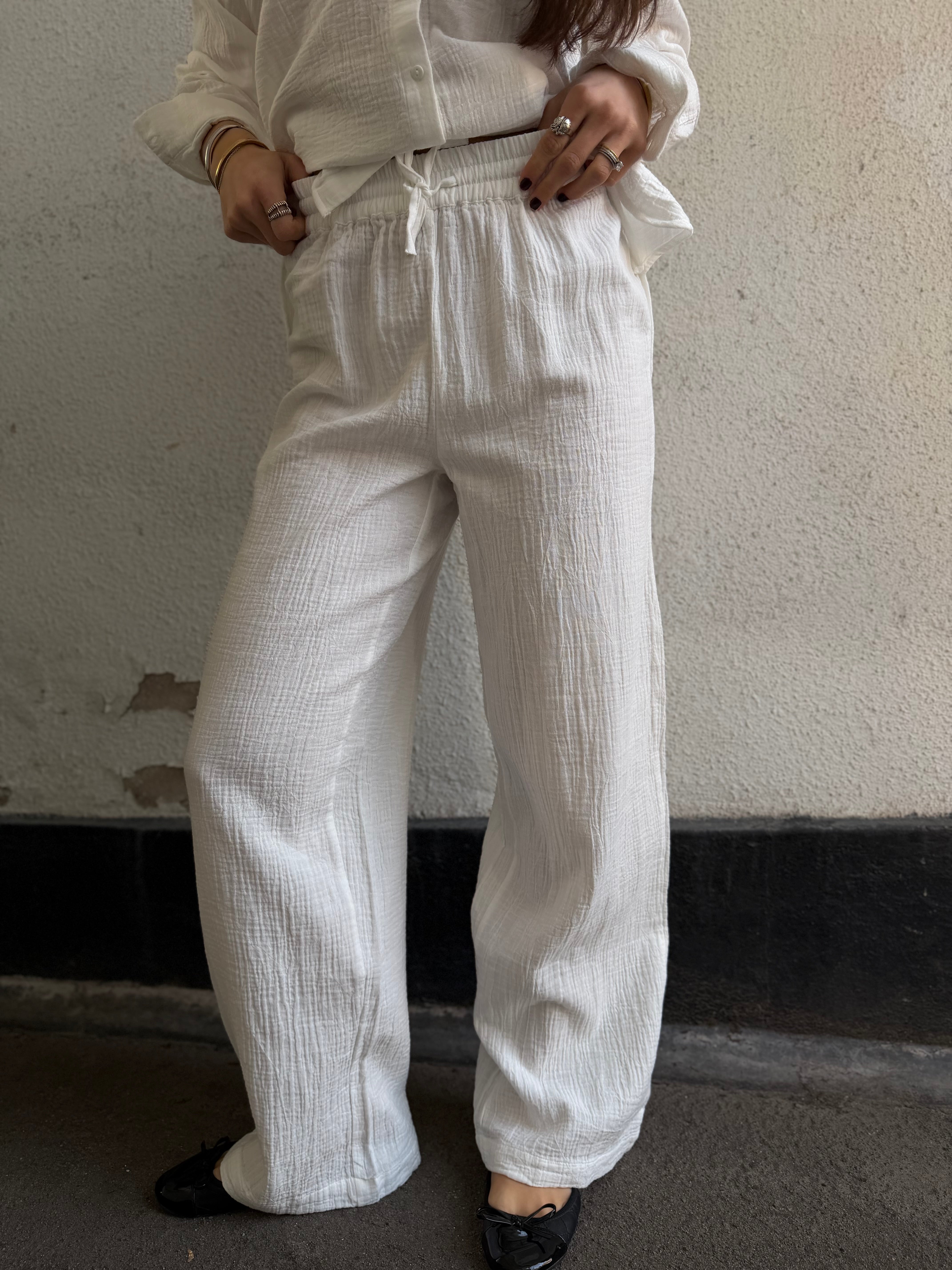 PCSASTINA Trousers - Cloud Dancer